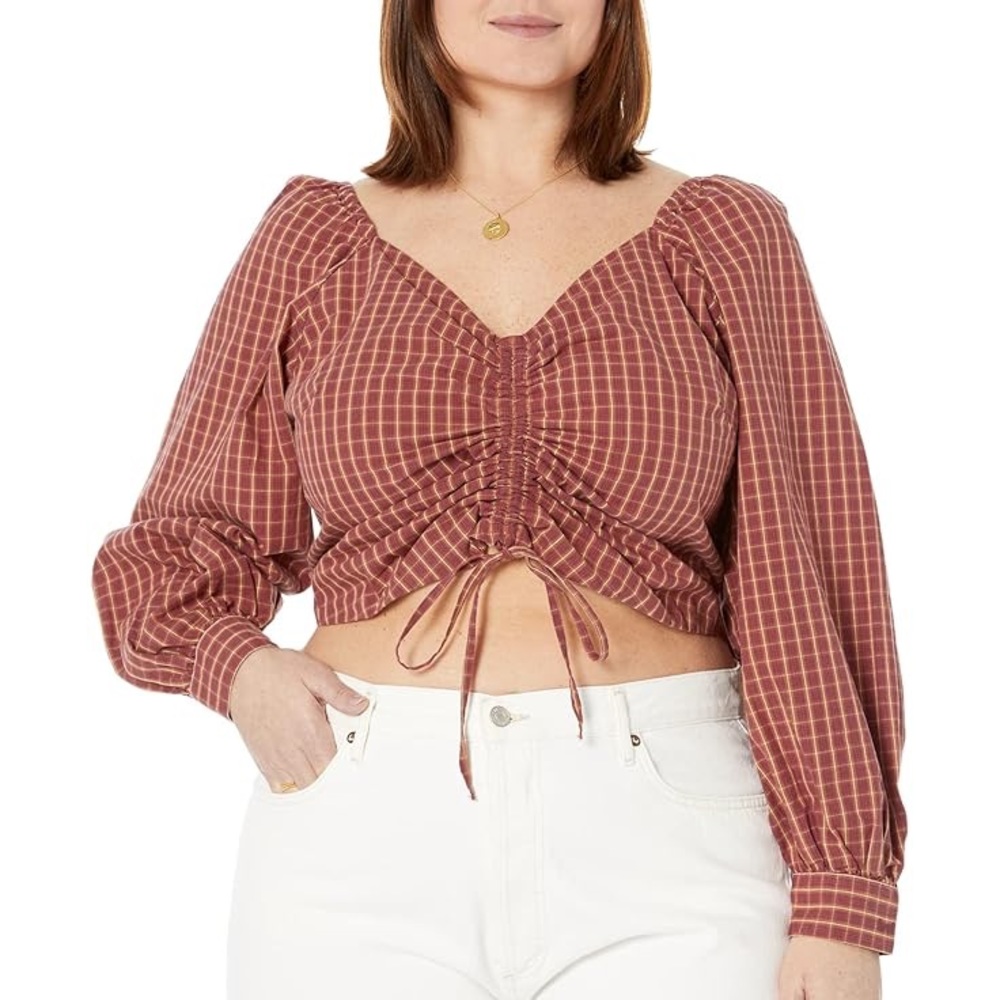 Levi's Devin Scrunchy Puff Long Sleeve Crop Top